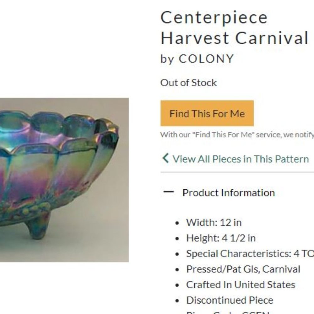 Garland Iridescent Harvest Carnival Blue Carnival Footed Centerpiece Fruit Bowl - Picture 7 of 7